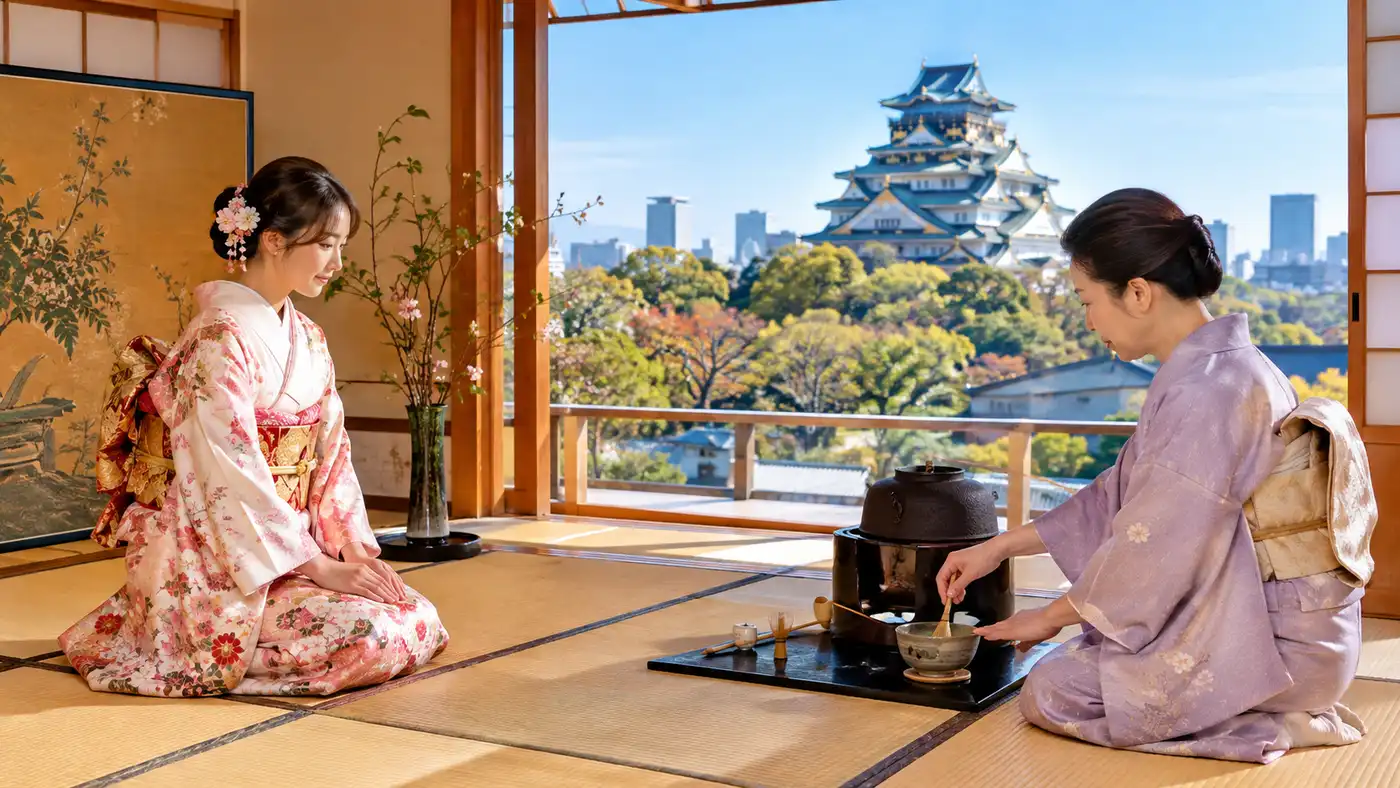 Kimono Tea Ceremony in Osaka: Traditional Dress Experience